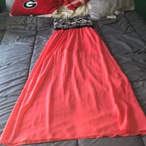 Long strapless dress